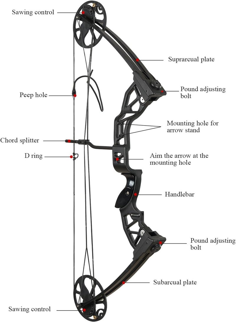 sf. Archery Compound Bow Package for Adults and Teens,Shooting Practice Archery Hunting Accessories Hunting Gear，19”-30” Draw Length，20-70 Lbs Draw Weight，320 fps，Right Handed - Image 3
